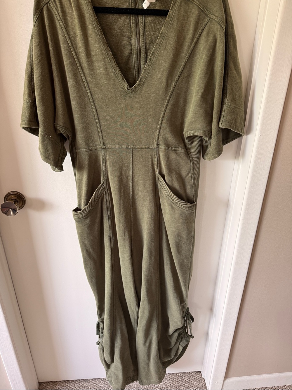 Anthropologie Daily Practice Jumpsuit Olive Green Short Sleeve M never worn